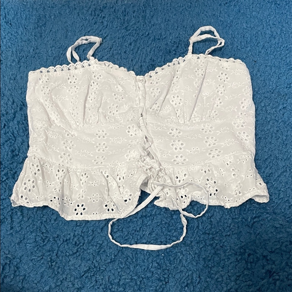 Wild Fable White Lace Detail Top